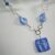 Handmade Pale Blue Foil-Lined Glass Bead Necklace And Earrings Set – Wirework Jewellery with Silver Accents