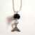 Handmade Pendant with Artisan Black Glass Bead and Silver Mermaid/Whale Tail Charm
