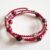 Handmade Pink Wraparound Bracelet – Wirework with Frosted And Metallic Beads In Flexible Coil Design
