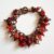 Handmade Red Beaded Charm Bracelet – Copper Wire Wrapped, One of a Kind Statement Piece