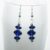 Handmade Royal Blue Glass Bead Drop Earrings – Elegant Dangly Earrings with Silver Accents