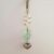 Handmade Sea Glass Bag Charm with Silver Heart – Nautical Keychain with Spiral Accent