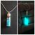 Handmade Steampunk Glow in the Dark Mystical Potion Bottle Pendant – Silver Dome & Aqua Crystals