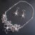 Handmade Structural Wirework Flower Necklace and Earring Set with Pearls – Elegant Silver Statement Jewellery