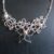 Handmade Structural Wirework Flower Necklace and Earring Set with Pearls – Elegant Silver Statement Jewellery