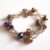 Handmade Triple Strand Purple Crystal Bracelet – Faceted Glass Beads – Silver-Tone Chain