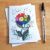 Hello Flower Card – Colourful Smiley Flower Greetings Card – Blank Inside – Any Occasion
