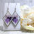 Hand crafted Triple Heart Earrings – Purple Hues – Hearts – Cute Earrings – Brick Stitch – Bead work – Valentines Gift – Hearts – Diamond