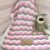 Handmade Crocheted Ripple Baby Blanket in Pink, Gray, and White