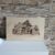 Handcrafted Beach Plywood Wall Art with Old Flint Cottage Design – Size 32 x 20