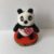 Needle Felted Panda with Red and White Spotty Heart