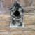 Handcrafted Wooden Bird House with Black Flowers Decoupage – Small Decorative Birdhouse