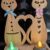 Handcrafted Pine Mr and Mrs Cat Tea Light Holder 15x10x19 cm