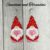 Handmade Red and White Valentines Gnome Earrings with Pink Heart