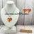 Handmade Heart-Shaped Bead Work Pendant and Earring Set in Summer Colours. Sunny Heart.
