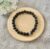 Men’s Black and White Bead Stretch Bracelet With Ridged Silver Barrel Bead