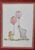 Charming Handpainted Card with a Rabbit and an Elephant Design
