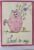 Whimsical Pink Cat & Blue Bird A5 Blank Card – ‘Just to Say’ Note Card