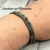 Handmade Adjustable Bracelet/Ankle Bracelet with Grey and Gold Glass Beads