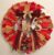 Handcrafted Christmas themed rag door wreath