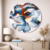 Vibrant Multicoloured Dutch Pour MDF Round – 40cm | Unique Fluid Art Piece