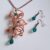 Limited Edition Handmade Chaos Vine Jewellery Set – Copper Wirework Necklace And Earrings with Green Crystals