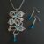 Limited Edition Handmade Chaos Vine Jewellery Set – Silver Wirework Necklace & Earrings with Blue Crystals