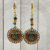 Handmade Boho Czech Crystal Earrings | Mediterranean Style Statement Earrings | Gold Filigree Drop Earrings | Colourful Festival Jewellery | Gift for Her