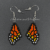 Handmade Beaded Monarch Butterfly Wing Earrings – Nature-Inspired Statement Jewellery