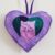 Purple Cat Hanging Heart Decoration – Handmade Double-Sided Gift