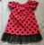 Upcycled Red and Black Dotted Newborn Baby Girl Peasant Dress