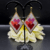 Miyuki Delica Beaded Heart Earrings, Red Heart Dangle Earrings, Handwoven Seed Bead Earrings, Geometric Beadwork Jewellery, Romantic Gift.
