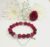 Rose Pink Tiger’s Eye Beaded Bracelet with 925 Silver Faux Safety Chain and Crystal Pet Paw Bone Charm