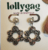 Navy and Blush Floral Statement Earrings – Handmade in Sheffield