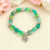 Green Flower Charm Beaded Bracelet