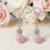 Pink And Silver Drop Earrings With Sterling Silver Hooks