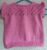 Hand-knitted baby top. Pink. Approx 0 to 3 mths. All proceeds to The Stroke Association