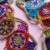 Festive party garland with glits, bells and pzazz. Gold crocheted. Proceeds to The Stroke Association.