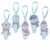 Set of 5 Embroidered Icicle Snowman Ornaments – Handmade Felt Christmas Decorations