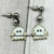 Little Silver Spooks – Handcrafted Bead work Earrings – Halloween Earrings – Drop Earrings – Brick Stitch – Bead work – Ghost Earrings – Cute Earrings – Cute Ghost Earrings – Alternative.