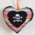 Skull Hanging Heart Decoration – Handmade Double-Sided Gift