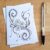Swirls and Flowers Doodle Card – Hand Drawn Black and White Art Greetings Card for Any Occasion