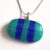 Unique One-of-a-Kind Handmade Blue and Green Dichroic Fused Glass Pendant Necklace