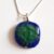 Unique One-of-a-Kind Handmade Blue and Green Fused Glass Pendant Necklace