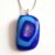 Unique One-of-a-Kind Handmade Blue Dichroic Fused Glass Pendant Necklace