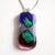 Unique One-of-a-Kind Handmade Blue, Grey and Red Dichroic Fused Glass Pendant Necklace