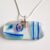 Unique One-of-a-Kind Handmade Blue, Turquoise and Clear Fused Glass Pendant with Dichroic Sparkle