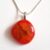 Unique One-of-a-Kind Handmade Dark Orange Fused Glass Pendant Necklace