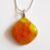 Unique One-of-a-Kind Handmade Lime Green and Orange Fused Glass Pendant Necklace