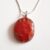 Unique One-of-a-Kind Handmade Mink and Red Fused Glass Pendant Necklace